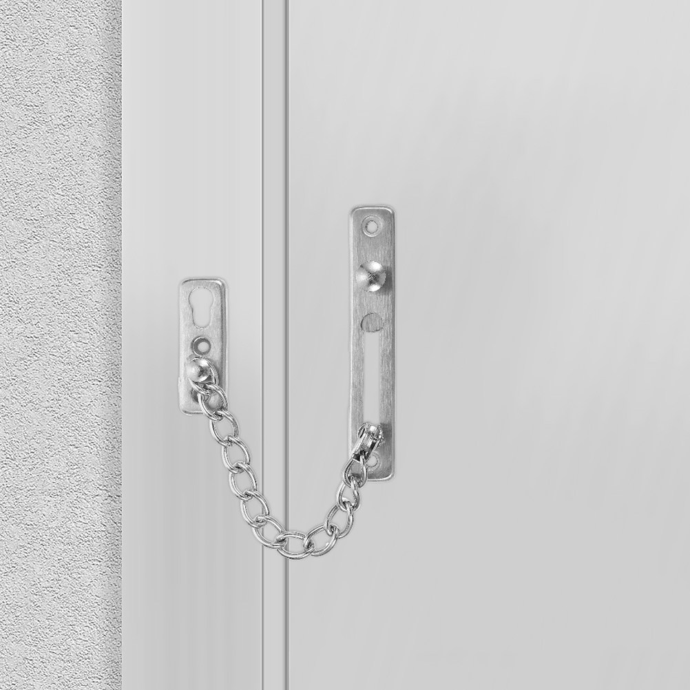 Security Chain Door - 2個入りドアセキュリティチェーン、頑丈なステンレス製防犯ロック、玄関ドア・窓の安全対策、ホテル用安全チェーンロック