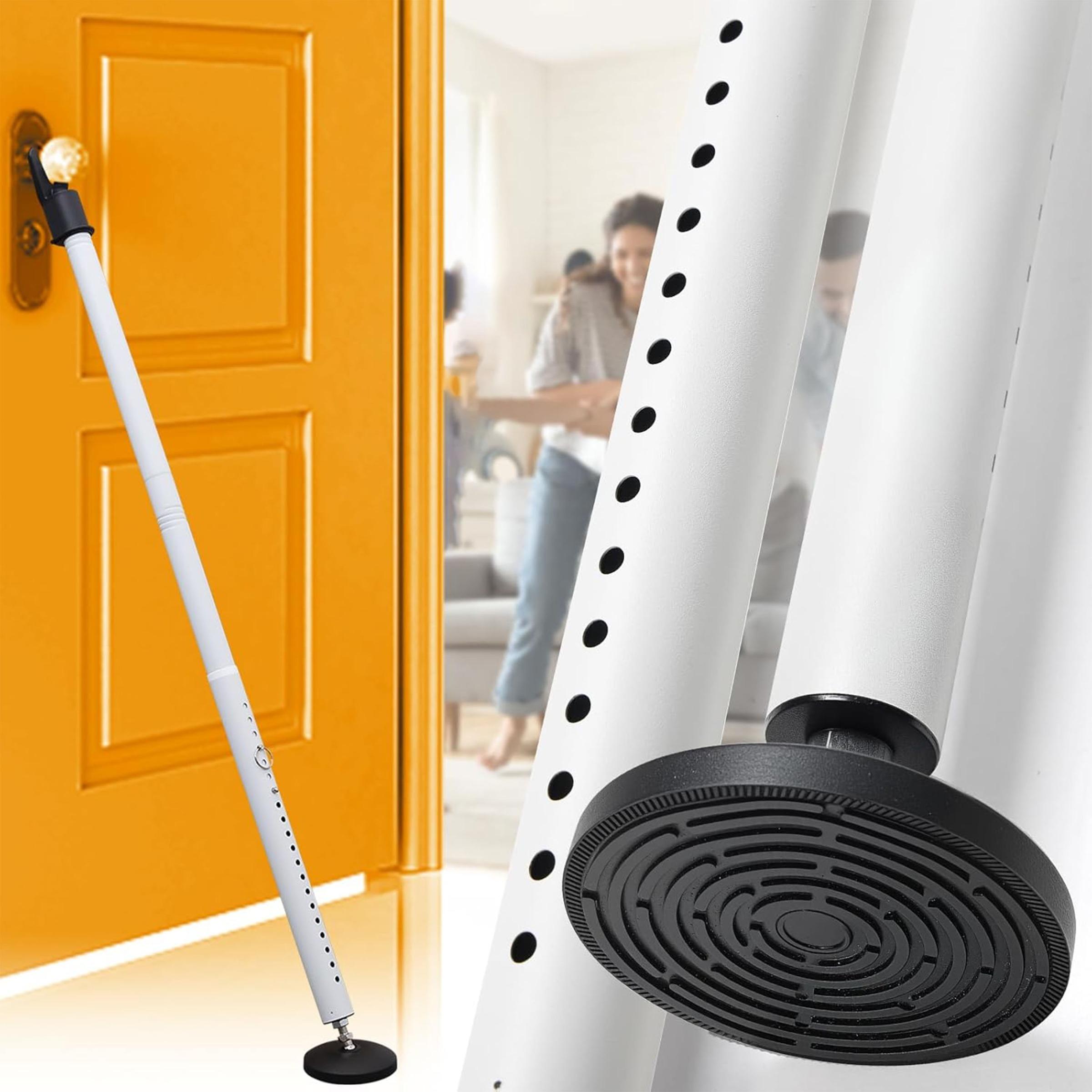 Window Lock Bar - 調整可能な2in1スライド式パティオドアセキュリティバー、盗難防止ロック付き頑丈な鉄製ドアストッパー、家庭用窓安全ガードバー