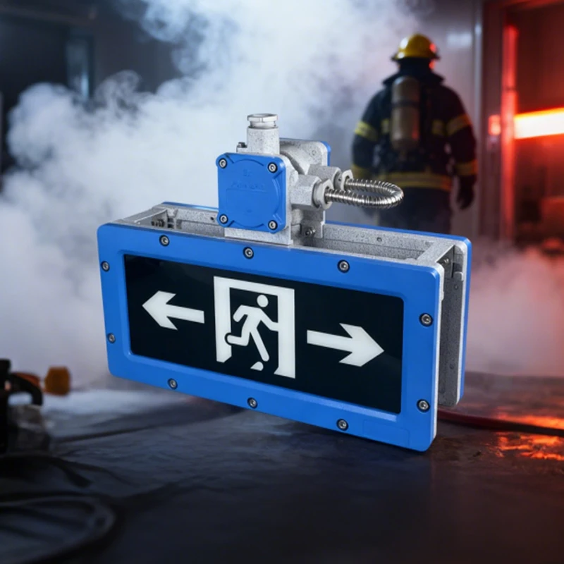 Emergency Exit Sign - 防爆LED非常避難標識灯、リチウムイオン1200mAhバッテリー搭載、IP65、2時間点灯、両面安全出口指示灯