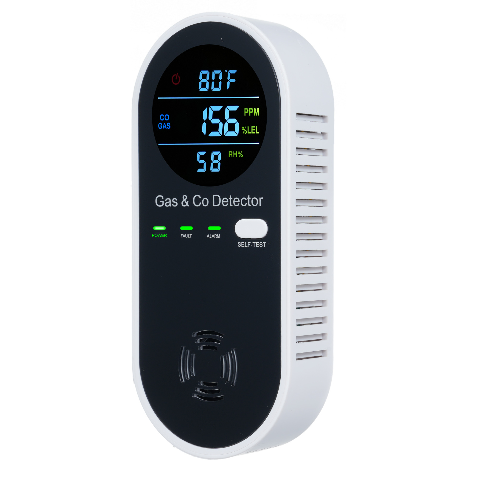 Co Detector Plug - 4 in 1 COモニターアラーム、LCDディスプレイ付き、一酸化炭素と天然ガスの複合検知器、壁に差し込むタイプ、COと天然ガス検知