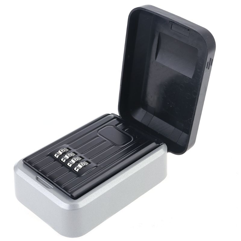 Lockbox Key Secure - 4桁の組み合わせのリセットテーブルコードキー金庫ロック収納ボックス屋外パスワードセキュリティ防水プッシュボタンケース