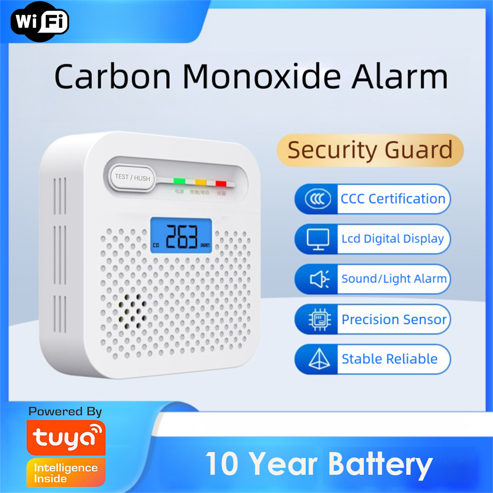 Co Detector Plug - TuyaスマートWiFi CO検知器 LCDデジタル一酸化炭素警報器 アプリリアルタイムアラート 85dBサイレン ホームセキュリティシステム