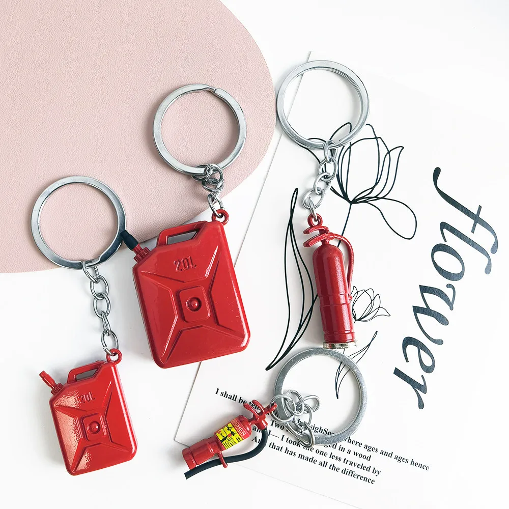 ミニ消火器ペンダントキーホルダー、男性用レッドガソリンバケッ - Fire Extinguisher Small のレビューと価格